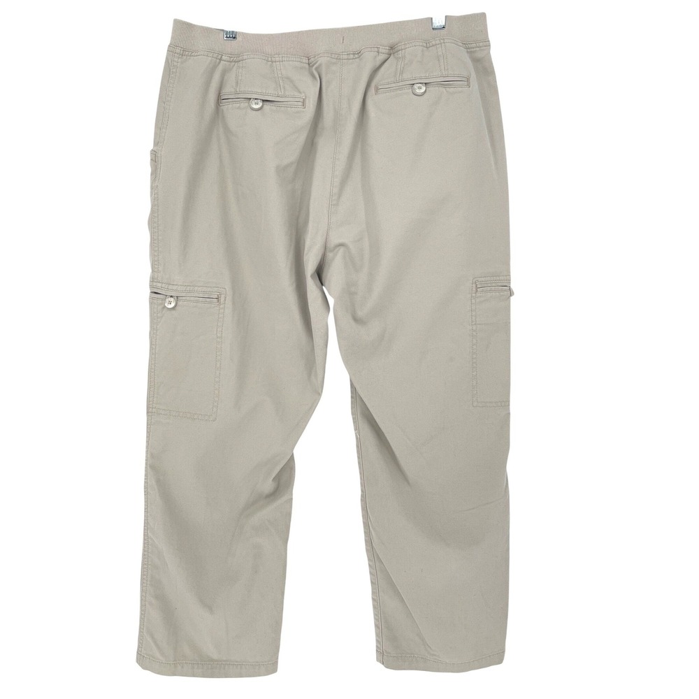 L.L. Bean Twill Cargo Pants Women's 16 Petite Beige Khaki Hiking‎ Outdoor - Picture 4 of 9